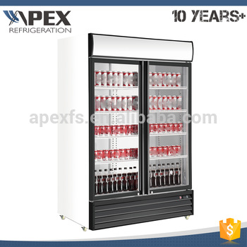 <font color='red'>Double</font> <font color='red'>door</font> refrigerator <font color='red'>vertical</font> upright <font color='red'>beverage</font> showcase convenient beer <font color='red'>fridge</font> for <font color='red'>Cola</font>