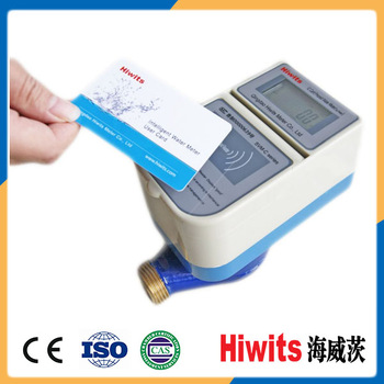 Hiwits multi jet vane wheel wet dial type smart prepaid water meter with ic cards