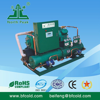 Semi Hermetic Compressor water cooled condensing parallel Unit Refrigeration Capacity R134A R22 R404A