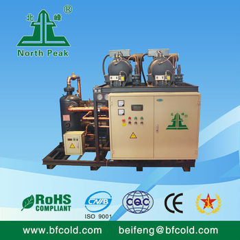 Screw refrigeration unit Semi Hermetic industry paralleled chiller Refrigeration Capacity R22