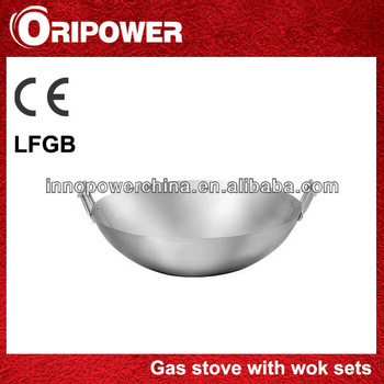 22 Stainless steel wok