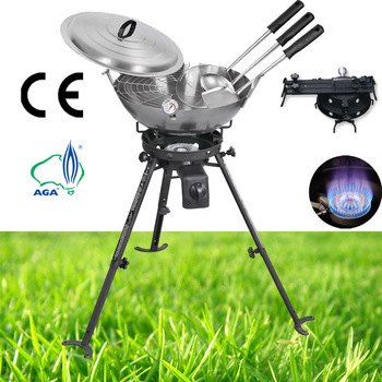 outdoor gas burner with stainless steel wok kit CE certificate