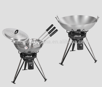 C1201A Cooking burner with 18 carbon steel wok