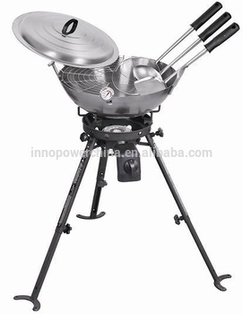 C3201B Gas Burner with 18 carbon steel wok kit