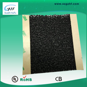 Activated carbon filter foam polyurethane material for absorbing odour