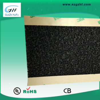 Activated carbon filter foam polyurethane material for absorbing odour
