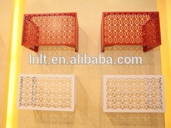 Exterior wall hung decorative matal air conditioner cover
