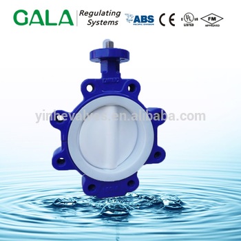 cast iron butterfly valve ptfe lining twp pieces ptfe butterfly valve