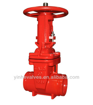 FM UL Approved <font color='red'>Resilient</font> <font color='red'>Seated</font> Rising Stem Type Groove Ends <font color='red'>Gate</font> <font color='red'>Valve</font>