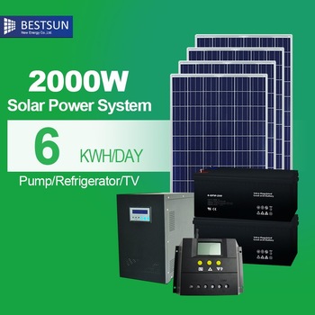 Bestsun 2000w phone charge kit solar powered lighting system for camping home