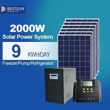 BESTSUN Top selling <font color='red'>portable</font> <font color='red'>home</font> solar system with <font color='red'>lithium</font>-ion <font color='red'>battery</font> 2KW watt solar panel