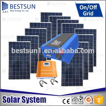 2017 BestSun home use professional design 3000w complete kit poly solar power system
