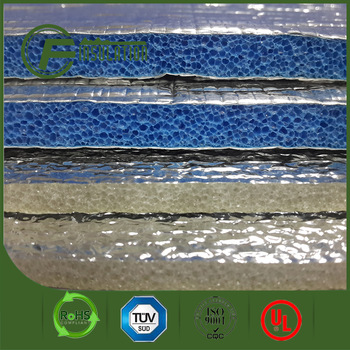 Roof and Attic Thermal Insulation Material Double Sided Embossed Aluminum Foil XPE Foam