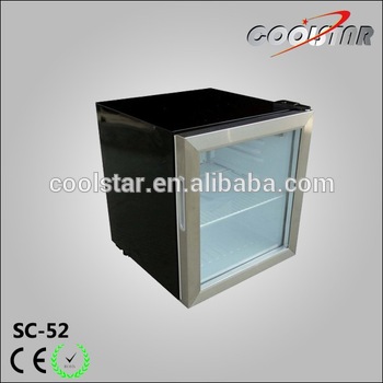 Commercial mini fridge for can storage in supermarket