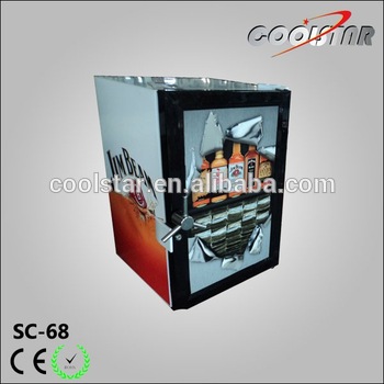Decorative mini refrigerator for can storage