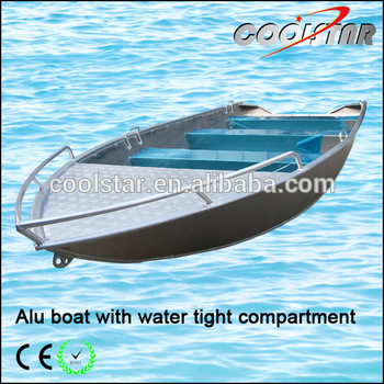 All welded aluminum bass boat with water tight compartment