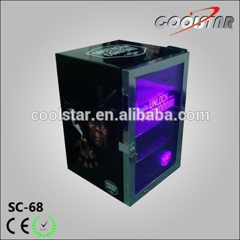Decorative hotel mini refrigerator with LED light block