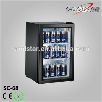 Open door mini refrigerator with LED light