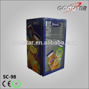 Transparent glass door built in bottle chiller