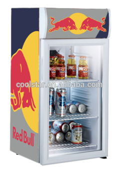 Commercial glass door display showcase beverage cooler