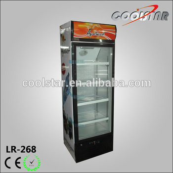 268L single door upright beverage cooler commercial refrigerator showcase