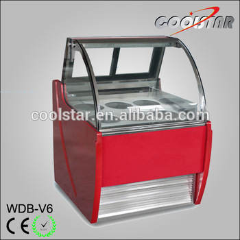 Luxury Ice Cream Display Freezer with 6 round plates