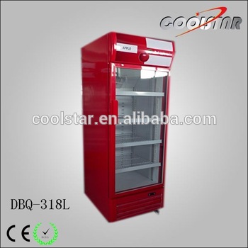 hot sales commercial single glass door upright display refrigerating showcase