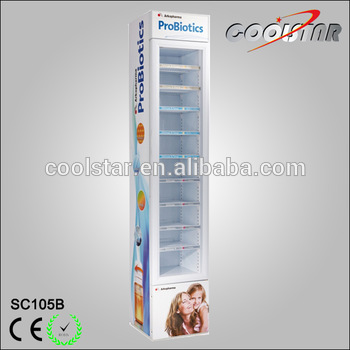 Beverage Cooler Portable single glass door upright refrigerating showcase