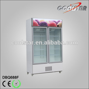 luxury three layer tempered glass door upright display freezer