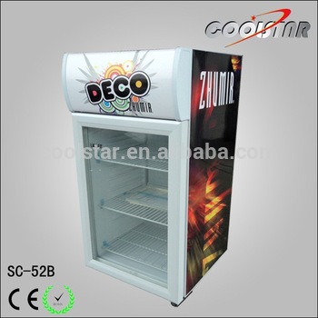 Open door beverage display refrigerator with light box