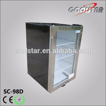Stainless steel open door desktop fridge