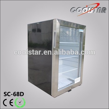 Single stainless steel open door bottle fridge