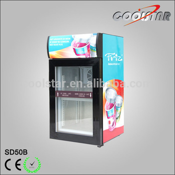 Tabletop freezer with inside fan and light box
