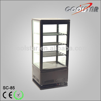 Commercial countertop four glass refrigerator