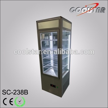 All Sides Glass Door Display Beverage Cooler Commercial Refrigerator