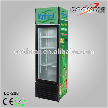 268L upright beverage cooler commercial display refrigerator showcase