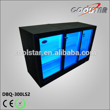 three slidng doors under bar cooler with digital thermostat controller
