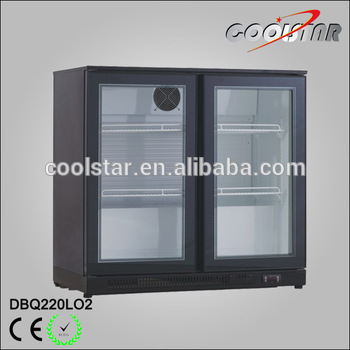 220L double layer open doors beer under bar cooler with lock