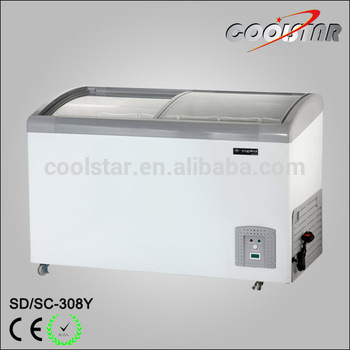 New style glass door commercial arch chest freezer