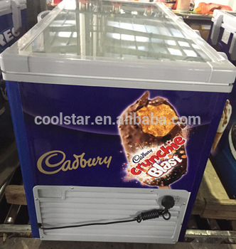 Commercial New style top open glass door ice cream display freezer