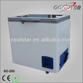 tempered glass door with heat reflection ice cream chest freezer