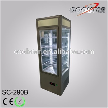 Four Sides Transparent Glass Display Showcase with Air Cooling