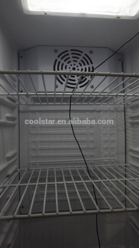 Colorful bottle stored refrigerating showcase