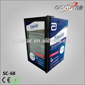 New supermarket using countertop single glass beverage display cooler