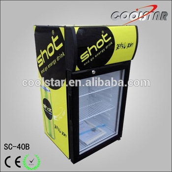 New supermarket using countertop single glass beverage display cooler