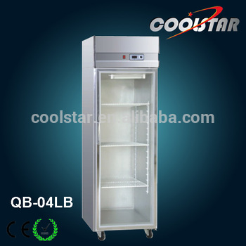 Stainless Steel kitchen upright refrigerator glass door