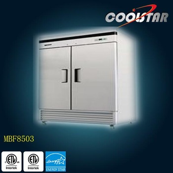 Stainless Steel 2 doors Commercial kitchen upright food refrigerator