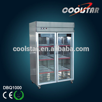 commercial Kitchen upright display Refrigerator stainless steel