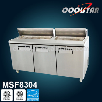 refrigerated saladette counter with digital LED temperature displayer