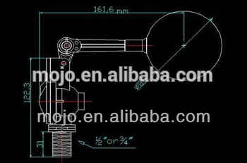 MJ DN25 plastic float valve Water Tank Plastic Float Valve
